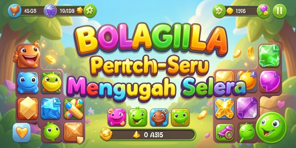 Tampilan menarik dari gameplay BOLAGILA yang menampilkan keseruan mencocokkan elemen.